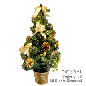 ARBOL DECORADO 60CM ORO C/MACET HS5261-1 x 1